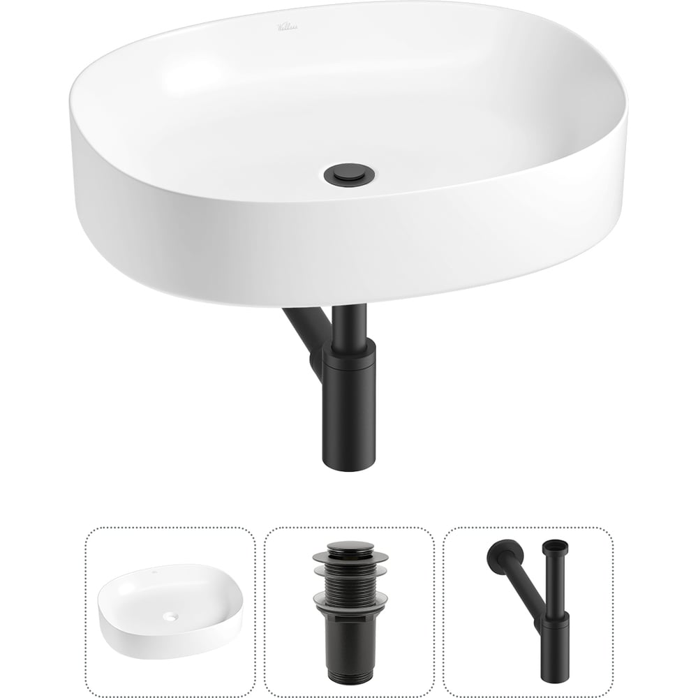 Изображение товара Набор Wellsee 3 в 1 Belle Spa 2.0 накладная раковина 55x45 см глянцевая белая