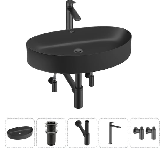 Изображение товара Набор Wellsee 5 в 1 Belle Spa 2.0 накладная раковина 64x40 см 20212631R