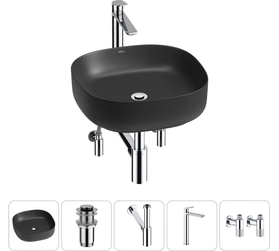 Изображение товара Набор Wellsee 5 в 1 Belle Spa 3.0 накладная раковина 45x45 см 20212714R