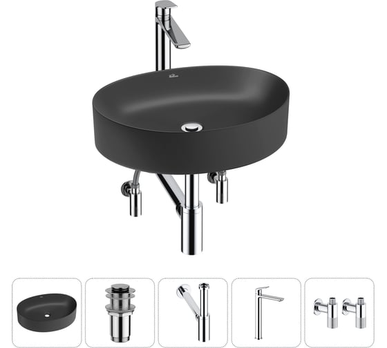 Изображение товара Набор Wellsee 5 в 1 Belle Spa 2.0 накладная раковина 50x38 см 20212602R