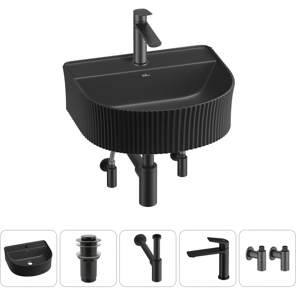 Изображение товара Набор Wellsee 5 в 1 Festive Fox накладная раковина 45x40 см с смесителем