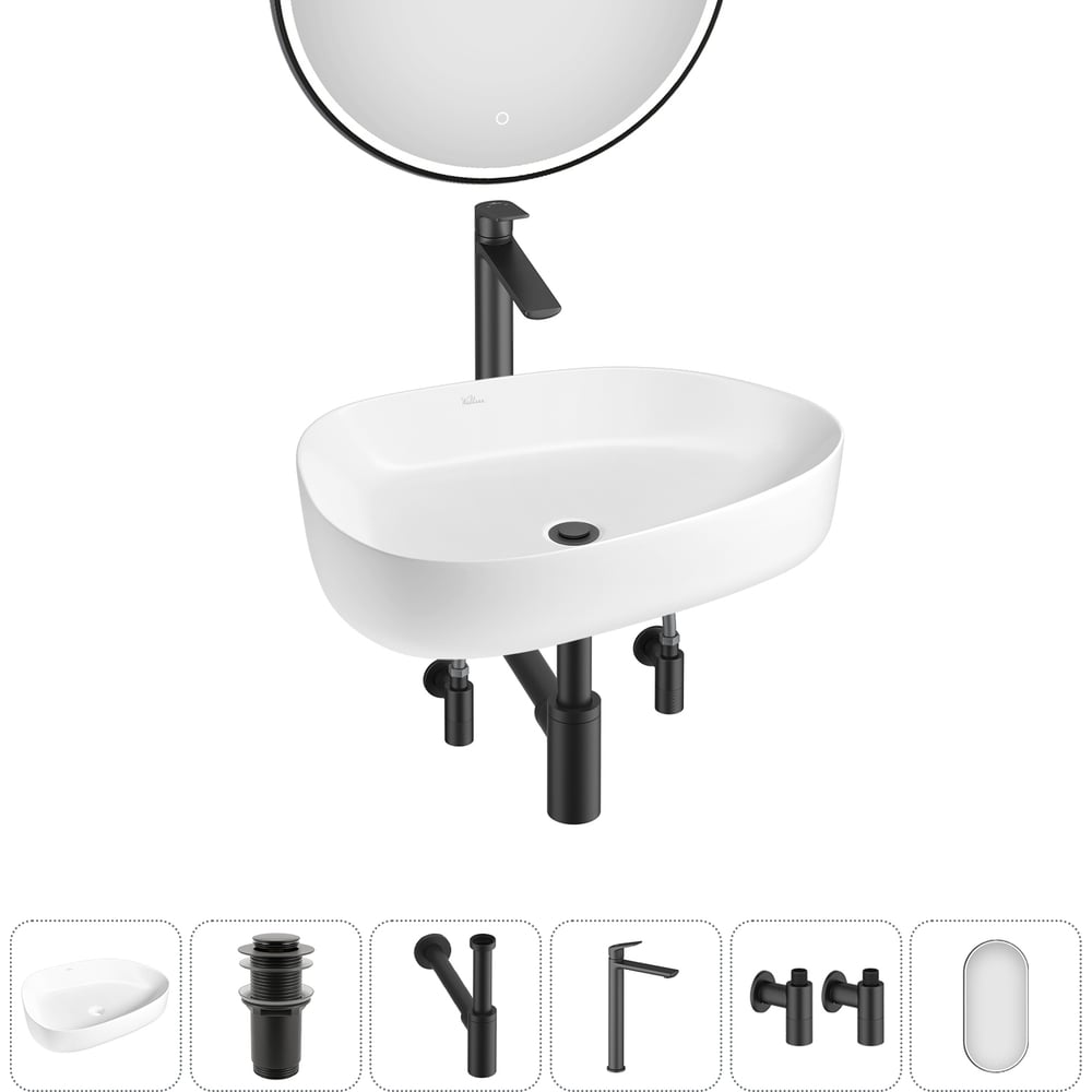 Изображение товара Набор Wellsee 6 в 1 Belle Spa 3.0 накладная раковина 55x40 см