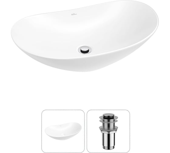 Изображение товара Набор Wellsee 2 в 1 Carefree Dove накладная раковина 53x33 см 20212265R