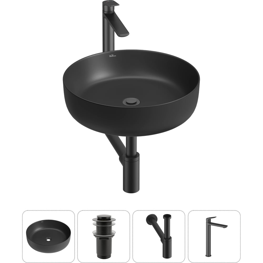 Изображение товара Набор для ванной комнаты Wellsee 4 в 1 Belle Spa 3.0 накладная раковина 44 см