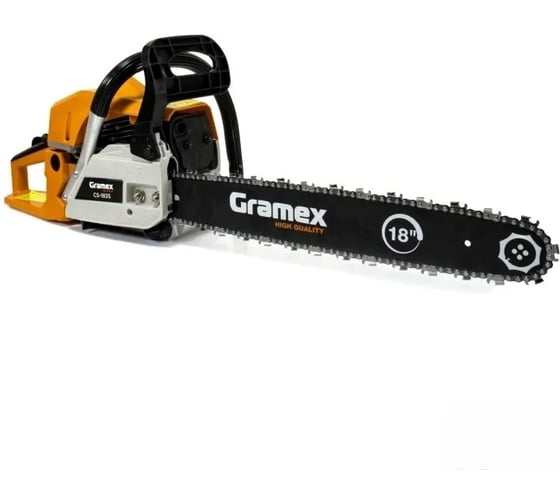 Изображение товара Пила бензиновая цепная Gramex CS-1835 2,5 кВт, 3,5 л.с, шины 18 дюймов/45 cм 0,325 дюйма, 1,3 мм-72 зв 1/2 29647