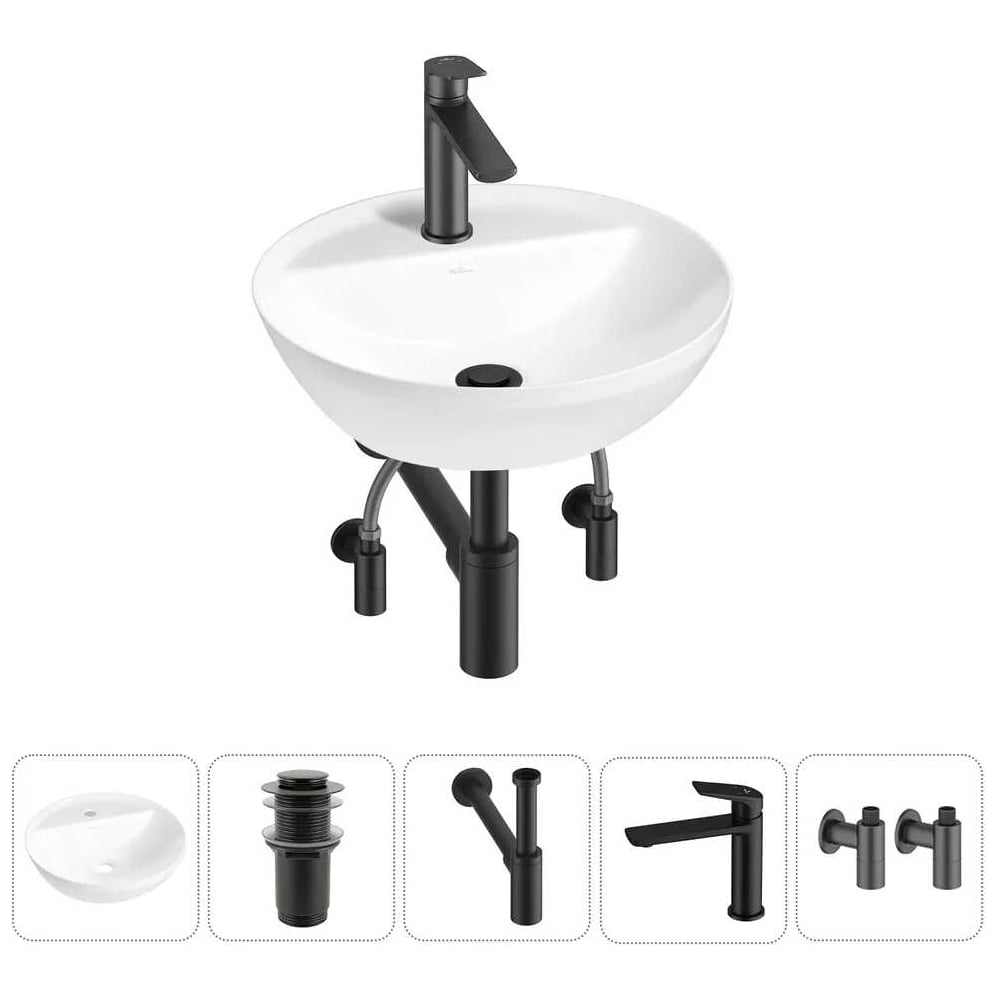 Изображение товара Набор Wellsee 5 в 1 Cute Twin R накладная раковина 42 см