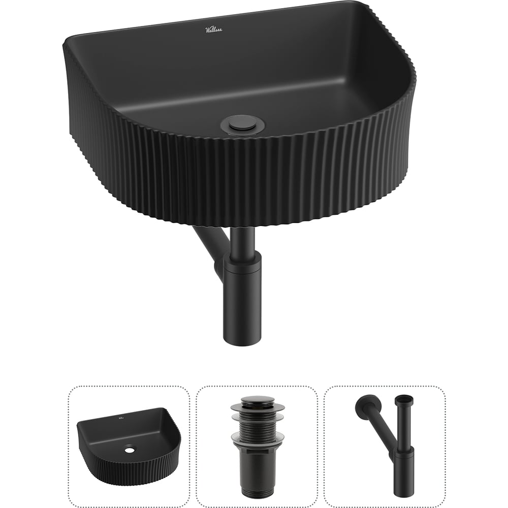 Изображение товара Набор Wellsee 3 в 1 Festive Fox накладная раковина 40x35 см черная