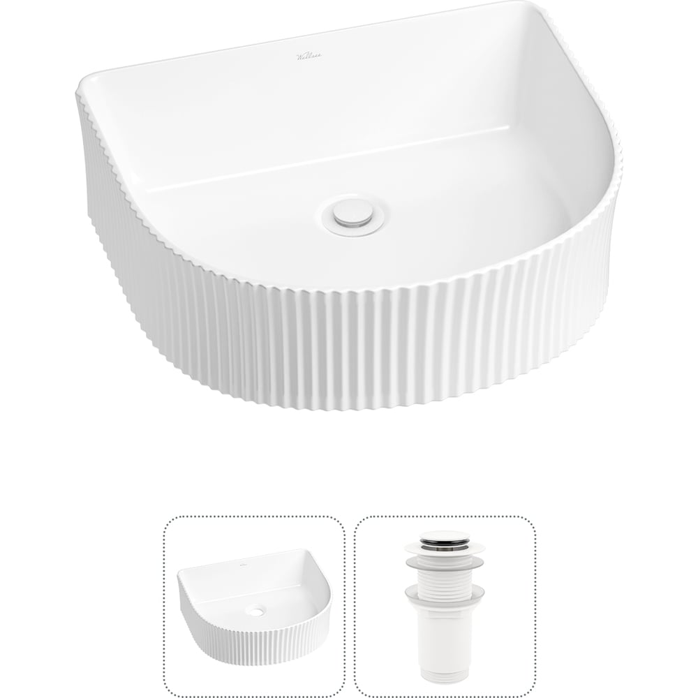 Изображение товара Накладная раковина Wellsee Festive Fox 40x35 см белая фарфор