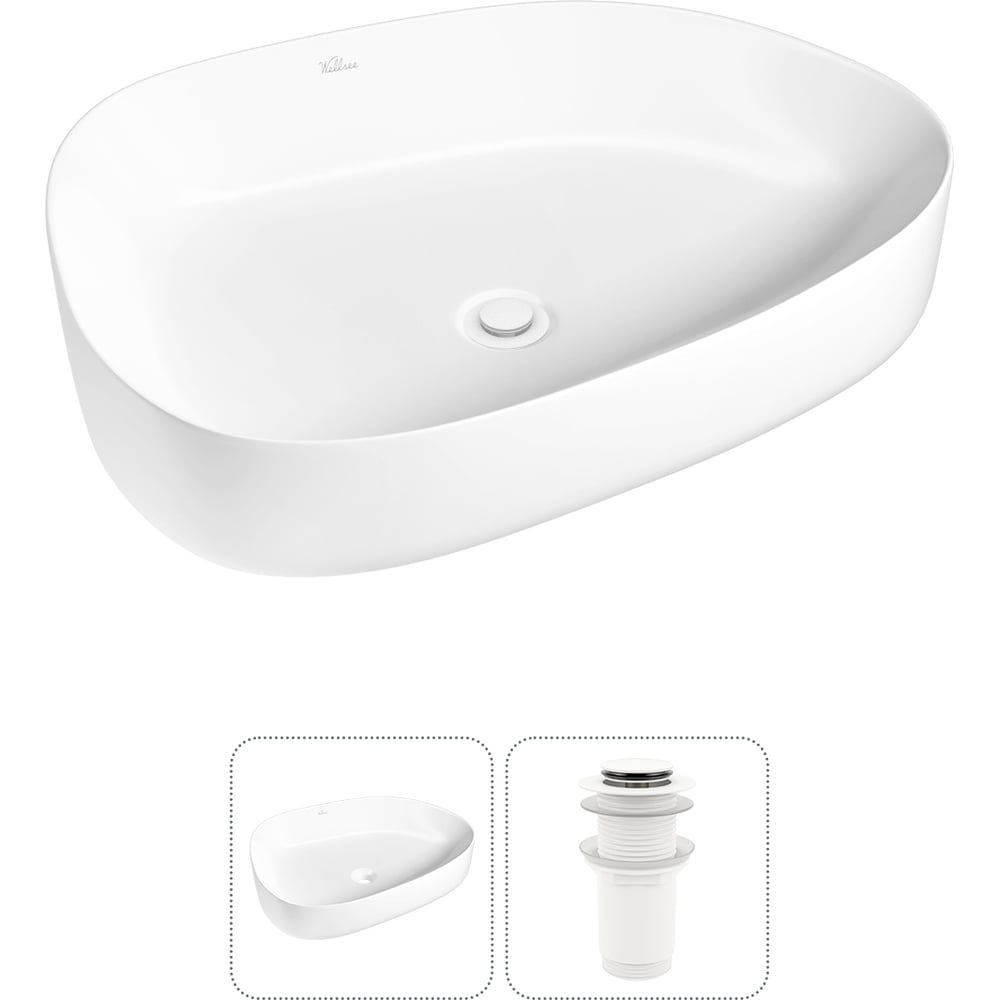 Изображение товара Набор Wellsee 2 в 1 Belle Spa 3.0 накладная раковина 55x40 см белая