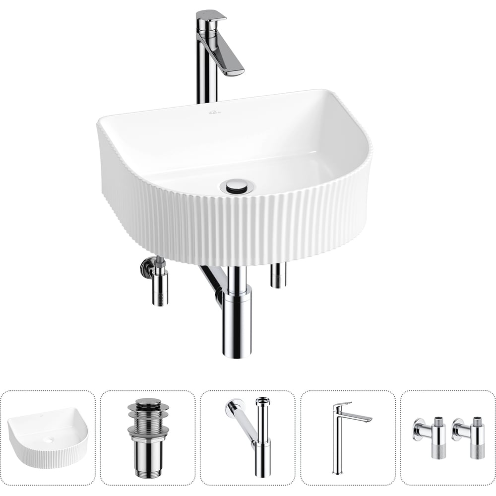 Изображение товара Набор Wellsee 5 в 1 Festive Fox раковина с комплектом аксессуаров 40x35 см