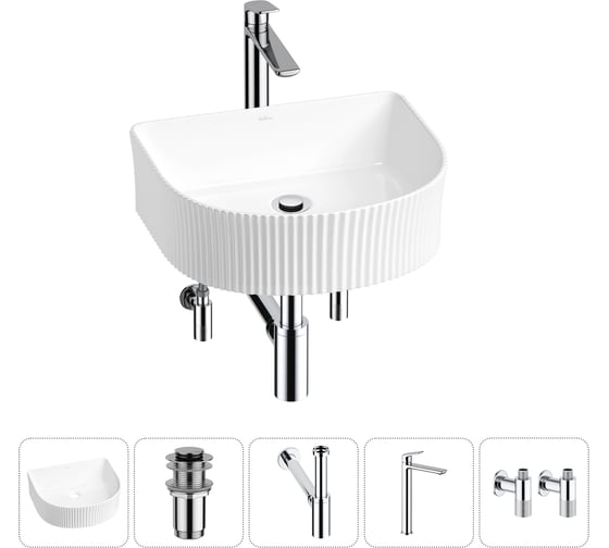 Изображение товара Набор Wellsee 5 в 1 Festive Fox накладная/подвесная раковина 40x35 см 20213398R