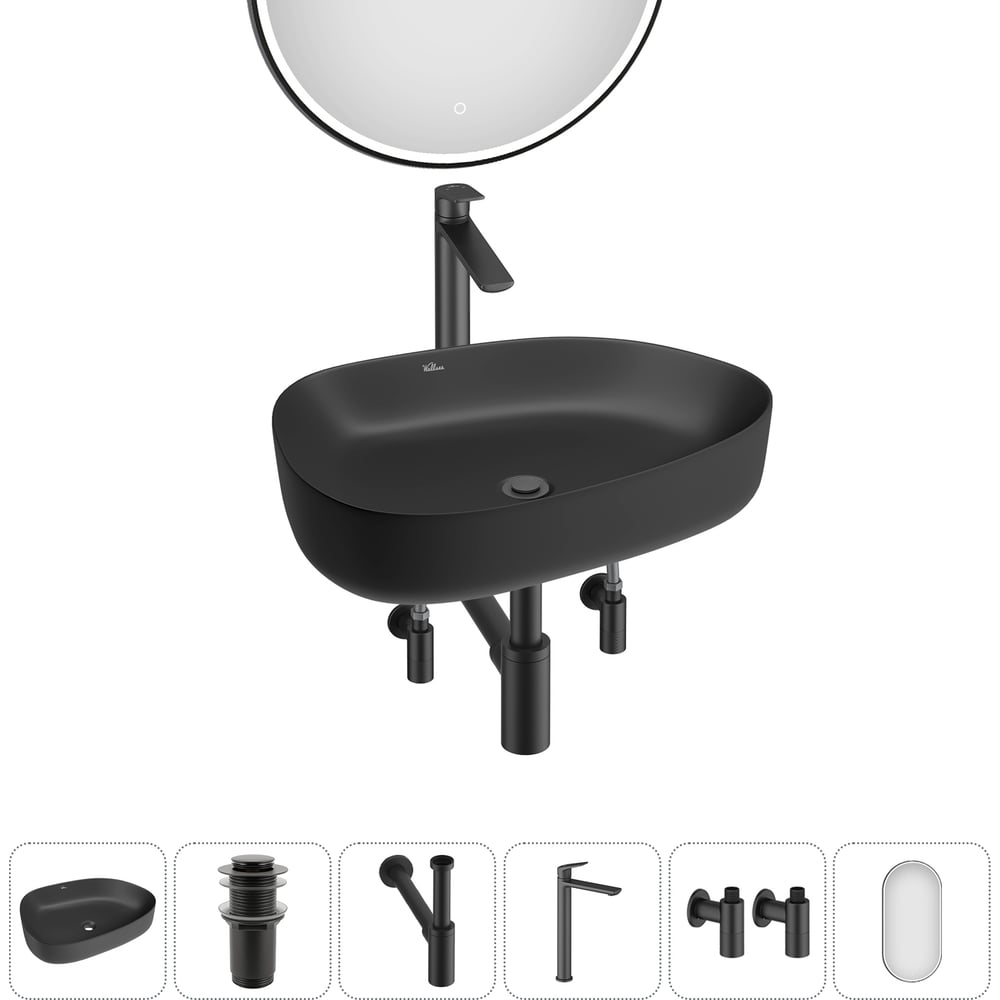 Изображение товара Набор Wellsee 6 в 1 Belle Spa 3.0 накладная раковина 55x40 см