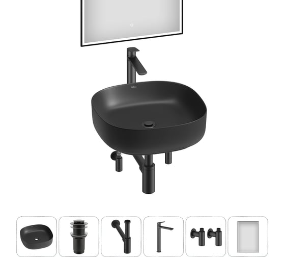 Изображение товара Набор Wellsee 6 в 1 Belle Spa 3.0 накладная раковина 45x45 см 20218512R