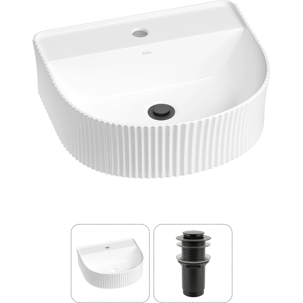 Изображение товара Набор раковина накладная/подвесная Wellsee Festive Fox 45x40 см белая