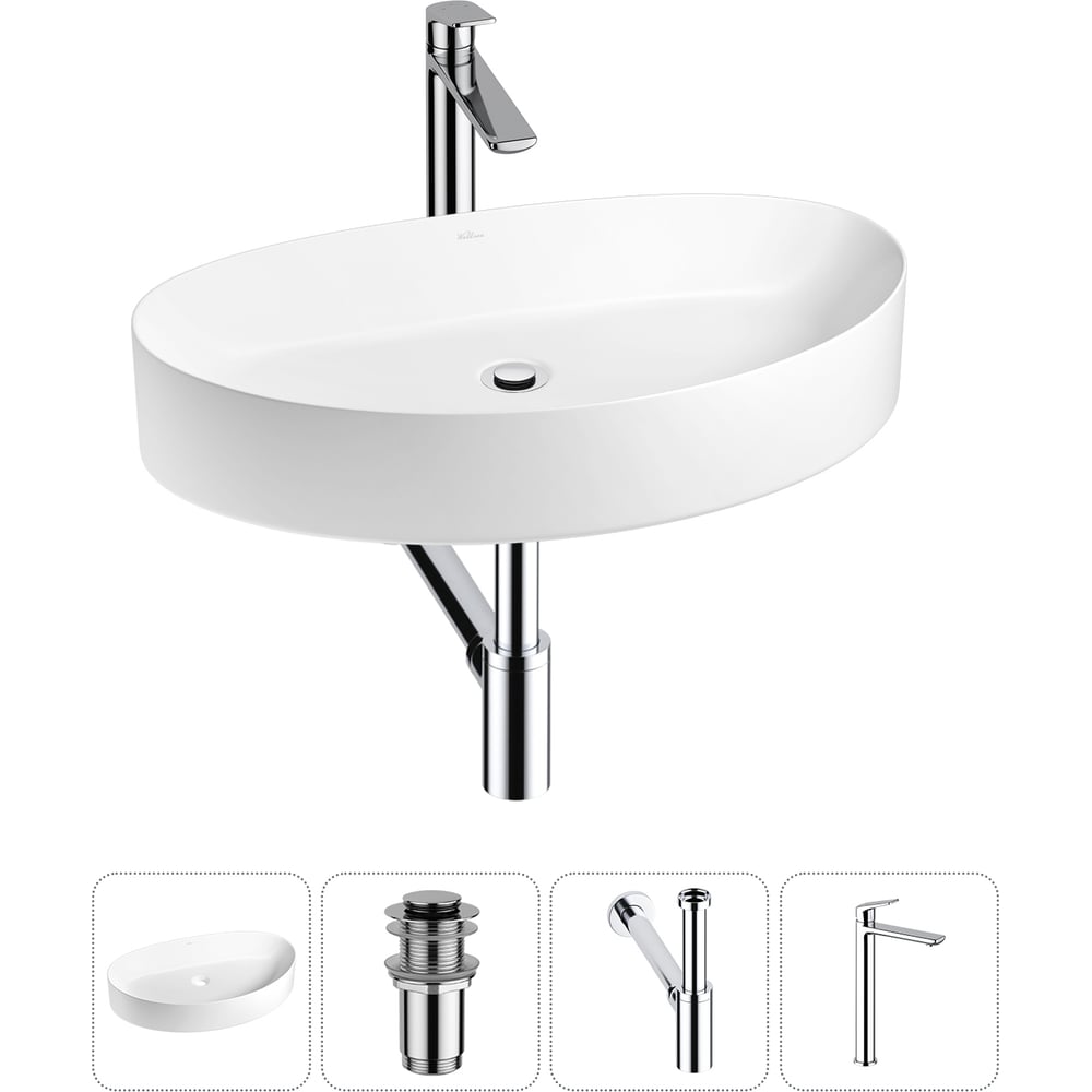 Изображение товара Набор Wellsee 4 в 1 Belle Spa 2.0 накладная раковина 64x40 см 20212613R