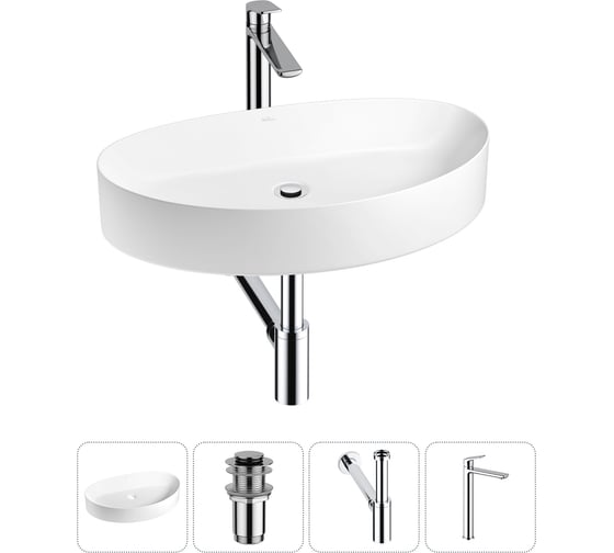 Изображение товара Набор Wellsee 4 в 1 Belle Spa 2.0 накладная раковина 64x40 см 20212613R
