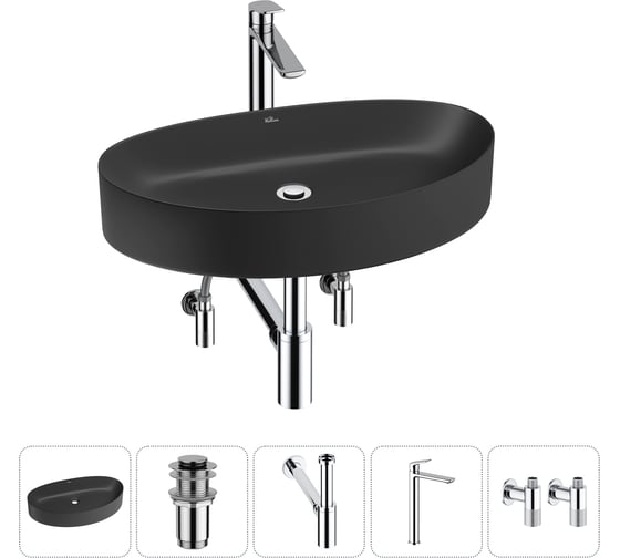 Изображение товара Набор Wellsee 5 в 1 Belle Spa 2.0 накладная раковина 64x40 см 20212630R