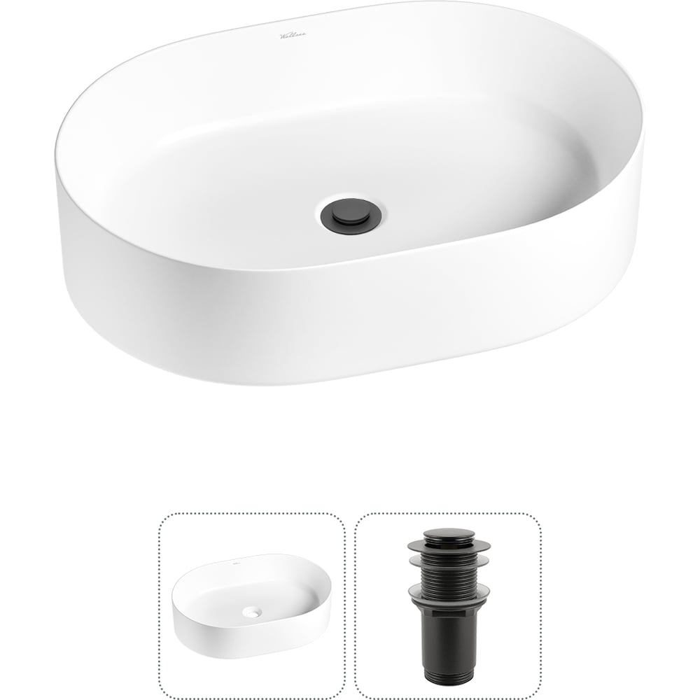 Изображение товара Набор Wellsee 2 в 1 Belle Spa накладная раковина 50x37 см белая