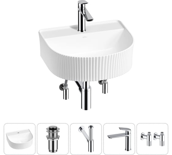 Изображение товара Набор Wellsee 5 в 1 Festive Fox накладная/подвесная раковина 40x35 см 20213430R