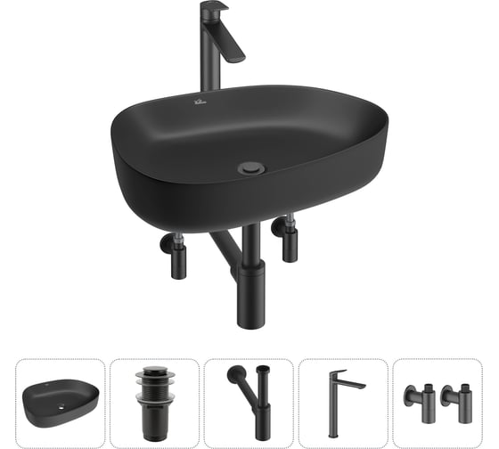 Изображение товара Набор Wellsee 5 в 1 Belle Spa 3.0 накладная раковина 55x40 см 20212743R