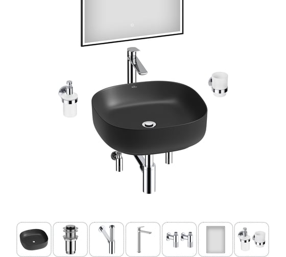 Изображение товара Набор Wellsee 7 в 1 Belle Spa 3.0 накладная раковина 45x45 см 20218514R