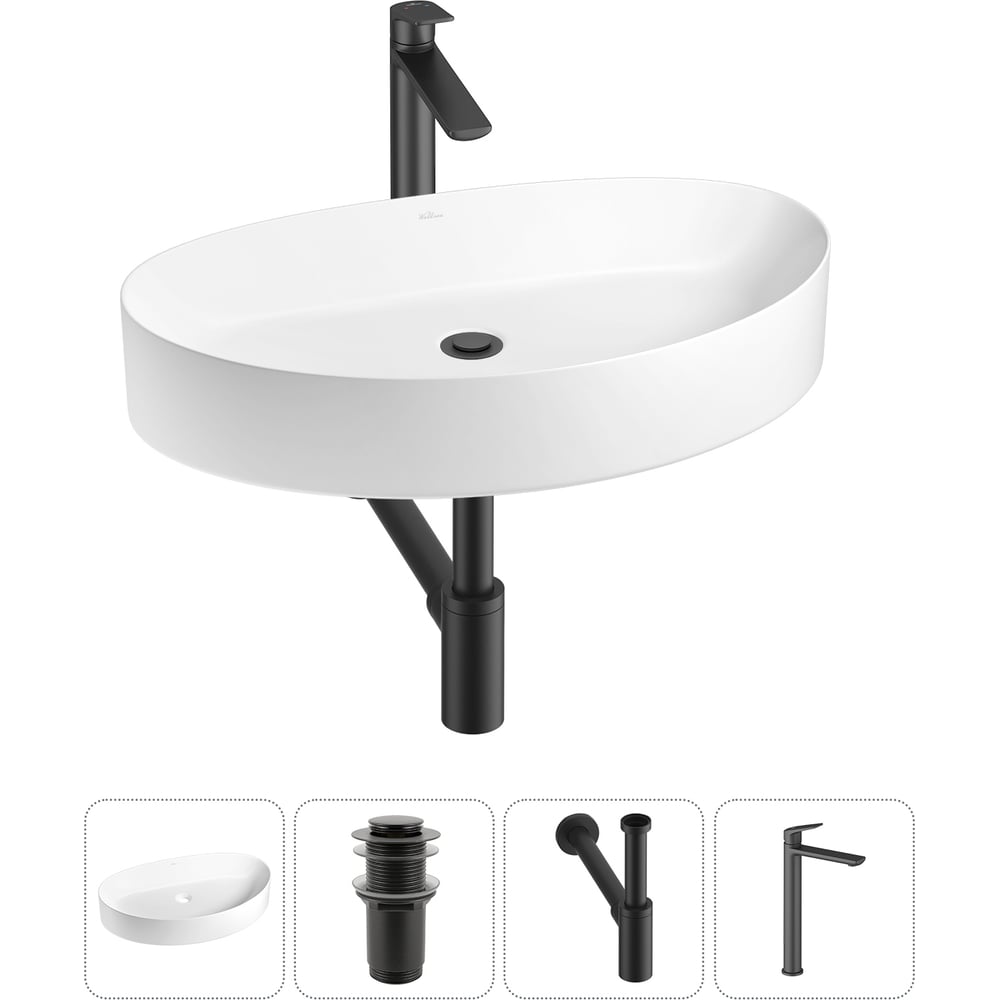 Изображение товара Набор Wellsee 4 в 1 Belle Spa 2.0 накладная раковина и смеситель для ванной