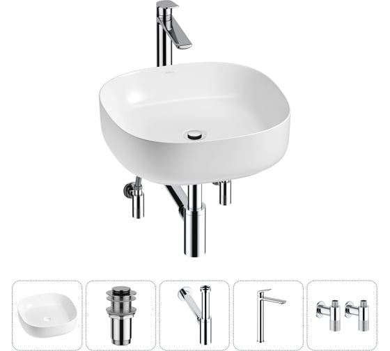 Изображение товара Набор Wellsee 5 в 1 Belle Spa 3.0 накладная раковина 45x45 см 20212701R