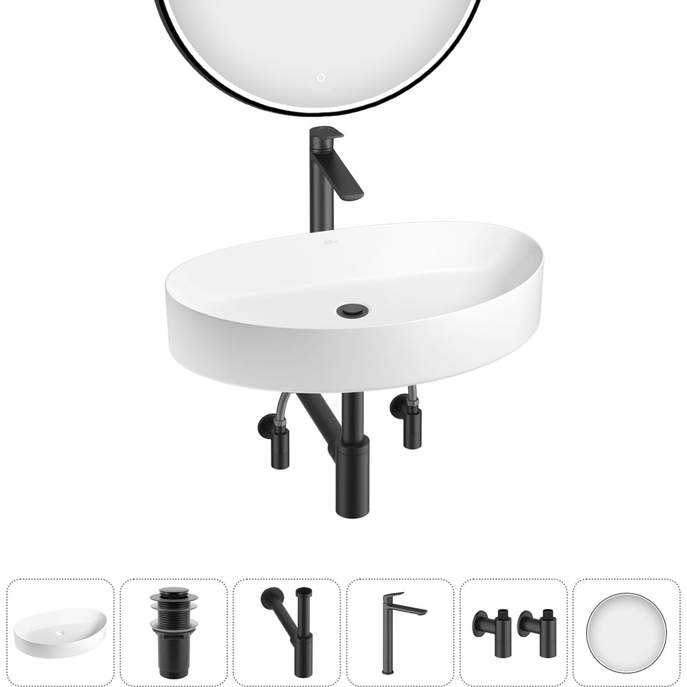 Изображение товара Набор Wellsee 6 в 1 Belle Spa 2.0 накладная раковина 65x40 см