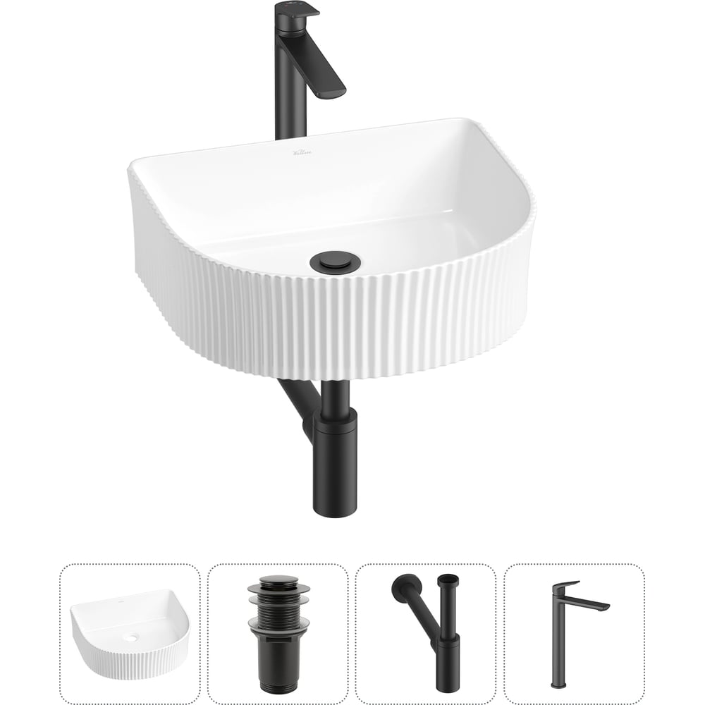 Изображение товара Набор для ванной комнаты Wellsee 4 в 1 Festive Fox накладная раковина 45x40 см