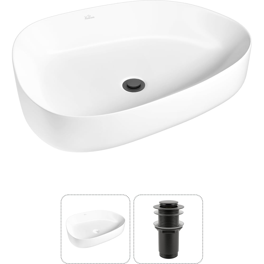 Изображение товара Накладная раковина Wellsee Belle Spa 3.0 55x40 см белая с донным клапаном