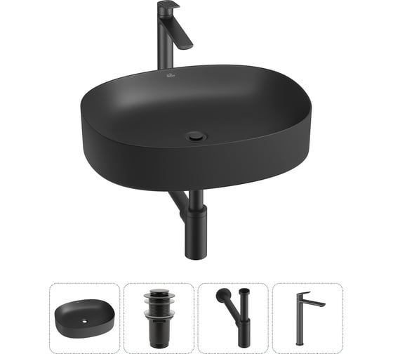 Изображение товара Набор Wellsee 4 в 1 Belle Spa 2.0 накладная раковина 55x45 см 20212572R