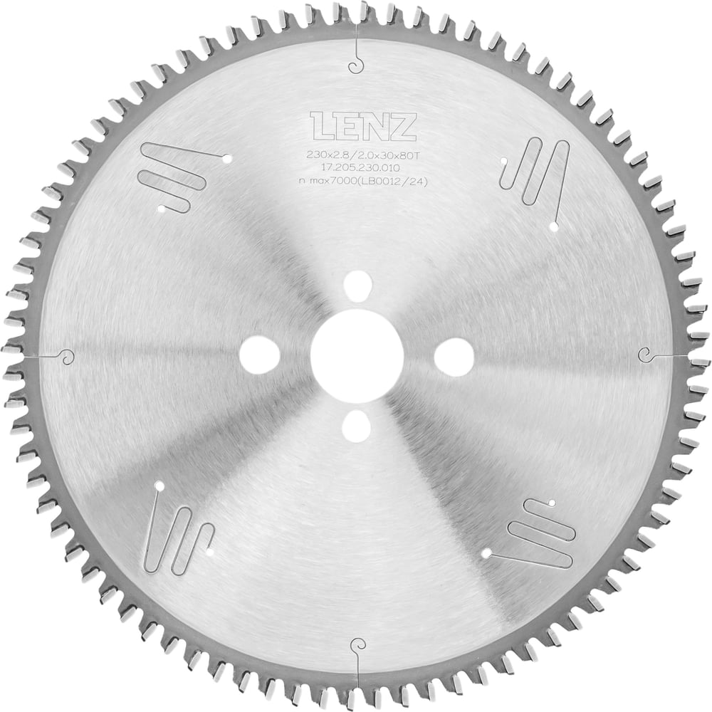 Изображение товара Диск пильный по алюминию LENZ 230мм 80 зубьев отрицательный угол