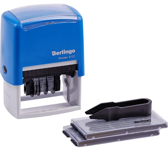 Изображение товара Самонаборный датер Berlingo Printer 8727 пластик, 4 строки, дата 4 мм, 2 кассы, русский BSt_82304
