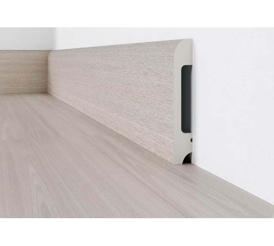 Изображение товара Плинтус напольный из полимера ультравысокой плотности СОЛИД дуб бежевый светлый, длина 2 м, уп. 12 шт, арт. 8 UHD 05/80 ДБС2