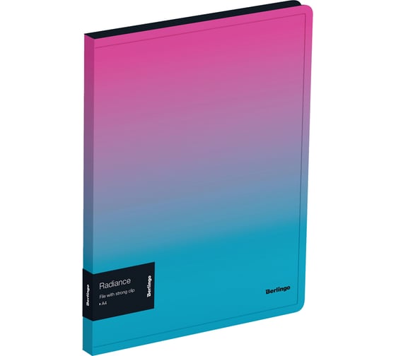 Изображение товара Папка с зажимом Berlingo Radiance А4, пластик, 17 мм, 600 мкм, розовый/голубой градиент FSc_A4002