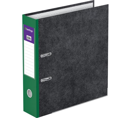 Изображение товара Папка-регистратор Berlingo Hyper 80 мм, мрамор, нижний металлический кант, зеленая ATm_80504