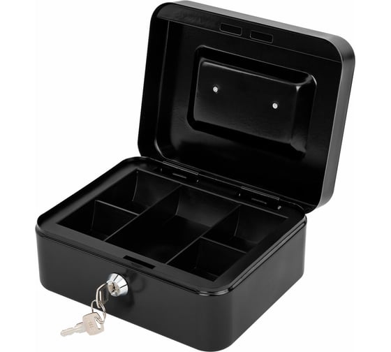 Изображение товара Ящик для денег, ценностей, документов, печатей BRAUBERG 90x160x200 мм, ключевой замок, черный, 291350