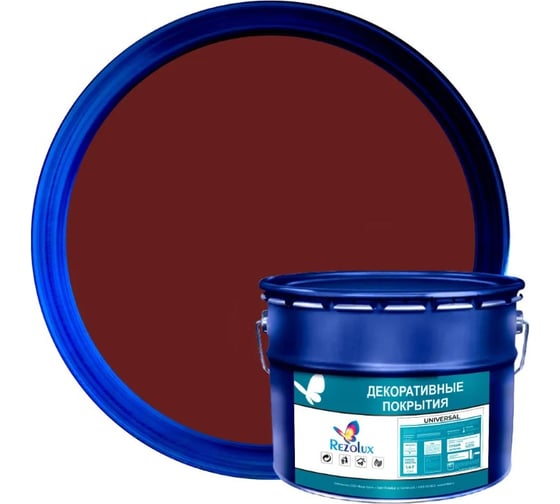 Изображение товара Резиновая краска Резолюкс Универсал Universal Rezolux, 12 кг красно-коричневый 8012 металлическое ведро УТ000013307