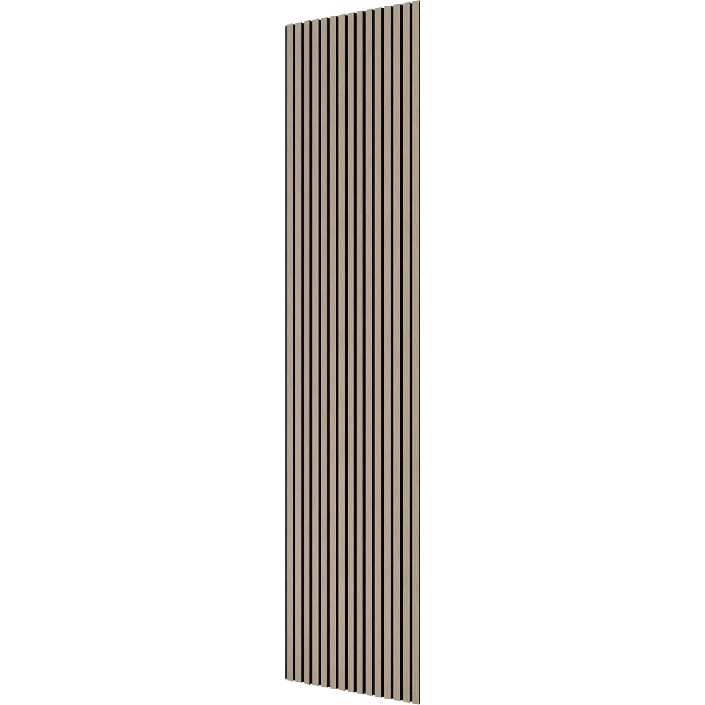 Изображение товара Акустическая панель Cosca Decor 2750x600x21 мм черный войлок рейки МДФ шпон дуб латте бежевый 00-00078911 Изображение товара Акустическая панель Cosca Decor 2750x600x21 мм черный войлок рейки МДФ шпон дуб латте бежевый 00-00078911
