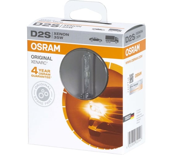 Изображение товара Автолампа OSRAM D2S, 35 Вт, P32d-2xENONxENARC, 4300 K, 85 В 66240-1SCB