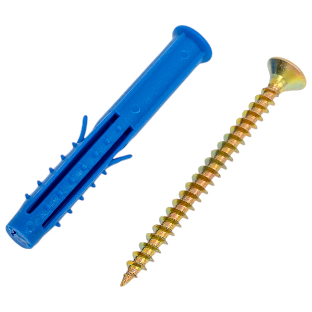 Изображение товара Дюбель с шурупом НАКРЕПКО 8х60, 4 шт., надежный крепеж для бетон и кирпича