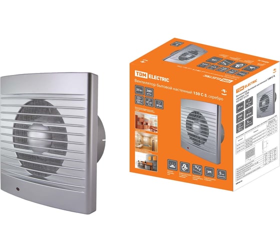 Изображение товара Вентилятор бытовой настенный TDM ELECTRIC 150 мм SQ1807-0124