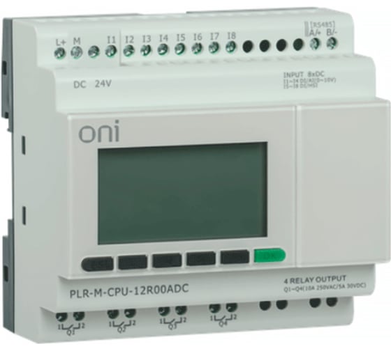 Изображение товара Микро ПЛК ONI PLR-M. CPU DI08/DO04(R) 24В DC PLR-M-CPU-12R00ADC
