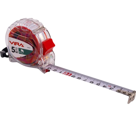 Изображение товара Рулетка VIRA 5м х 19 мм с магнитным зацепом прозрачная 100063