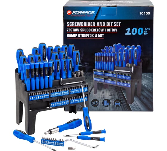 Изображение товара Набор отверток и бит Forsage 100 предметов F-10100(64754)