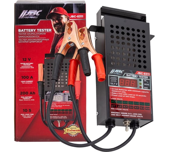 Изображение товара Тестер аккумуляторных батарей цифровой JBC 12V, 100A, 200Ah JBC-8311(65119)