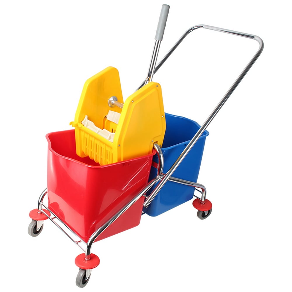 Изображение товара Тележка ДТТ двухвенная 2x30л металлическая с отжимом и колесиками