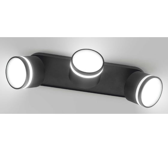 Изображение товара Светильник потолочный IN HOME НПБ-СПОТ-GX53 3хSBM-NL-BL с подсветкой 380x80x90мм черный 4690612052298