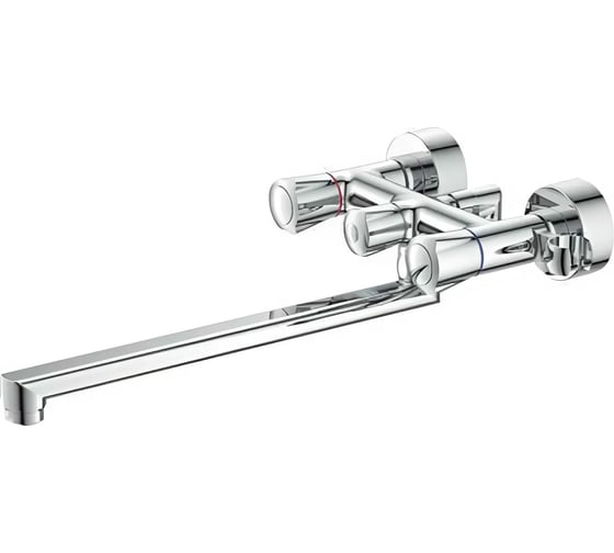 Изображение товара Смеситель для ванны Doron DВ 1308-35L, 1/2 керамика, хром, излив 350 мм, лейка 1 режим (1/10) 003371