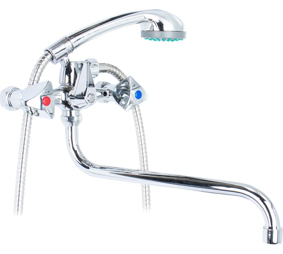 Изображение товара Смеситель для ванны Kranar KВ 1307-30S, 1/2 керамика, хром, излив 300 мм, лейка 1 режим (1/10) 010793